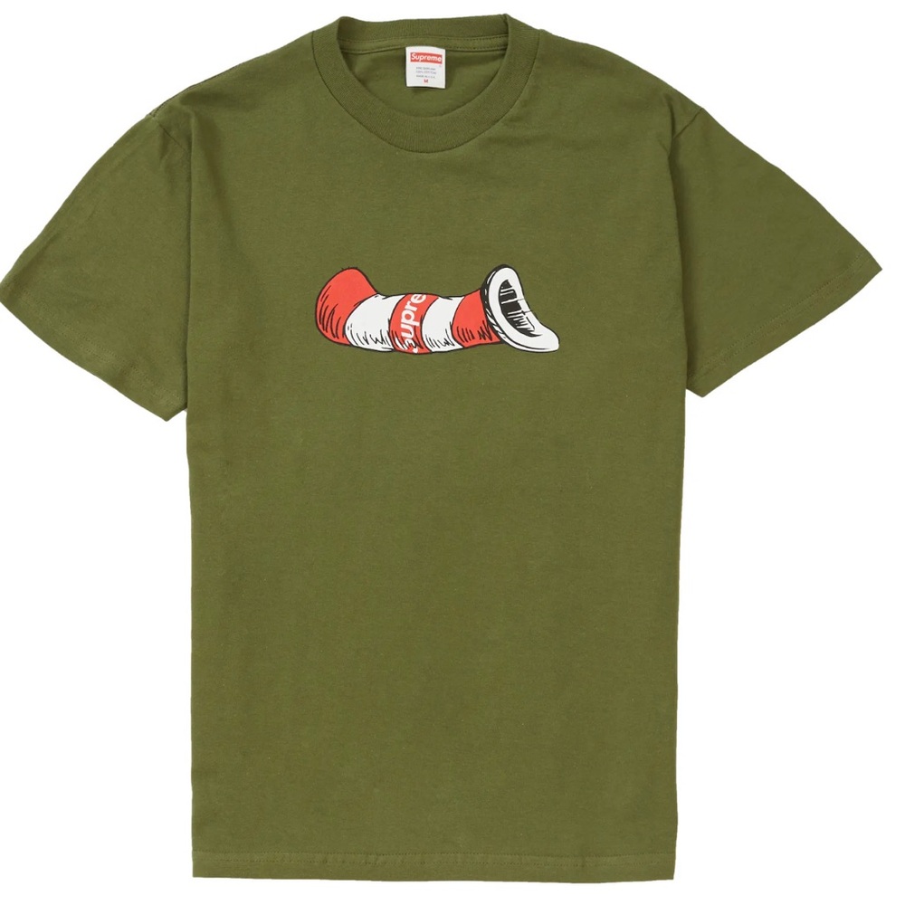 Supreme Cat in the Hat Tee - Sz Medium - Color Olive